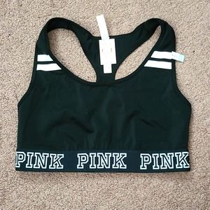 Unlined pink sports bra